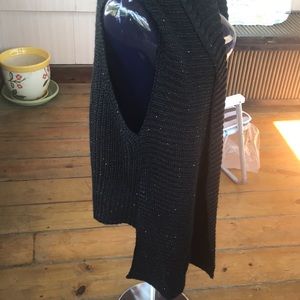 Donna Karan Sleeveless Sparkle Cardigan